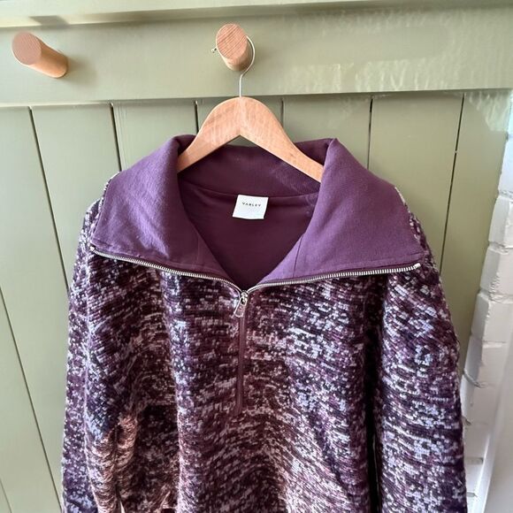Varley Speckle Fleece Bailey Half Zip Pullover in Purple - Picture 4 of 8